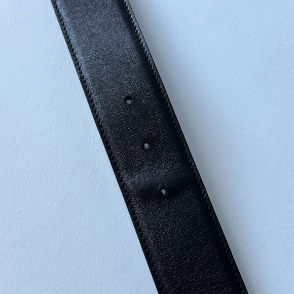 YVES SAINT LAURENT YSL LOGO BUCKLE BLACK GENUINE LEATHER BELT SZ LARGE 95 / 38 - Picture 8 of 16